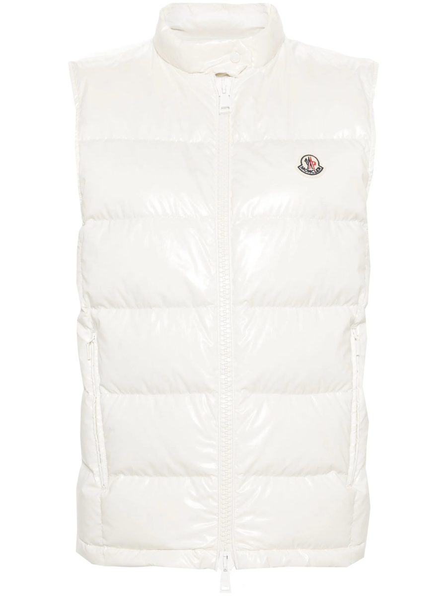 MONCLER WOMEN Alcibia Logo Patch Puffer Vest White