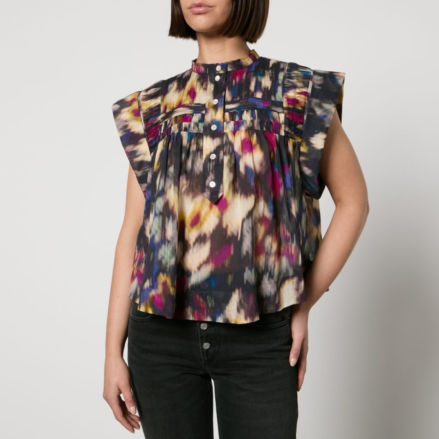 Marant Etoile Leaza Printed Cotton-Voile Sleeveless Blouse - FR 42/UK 14