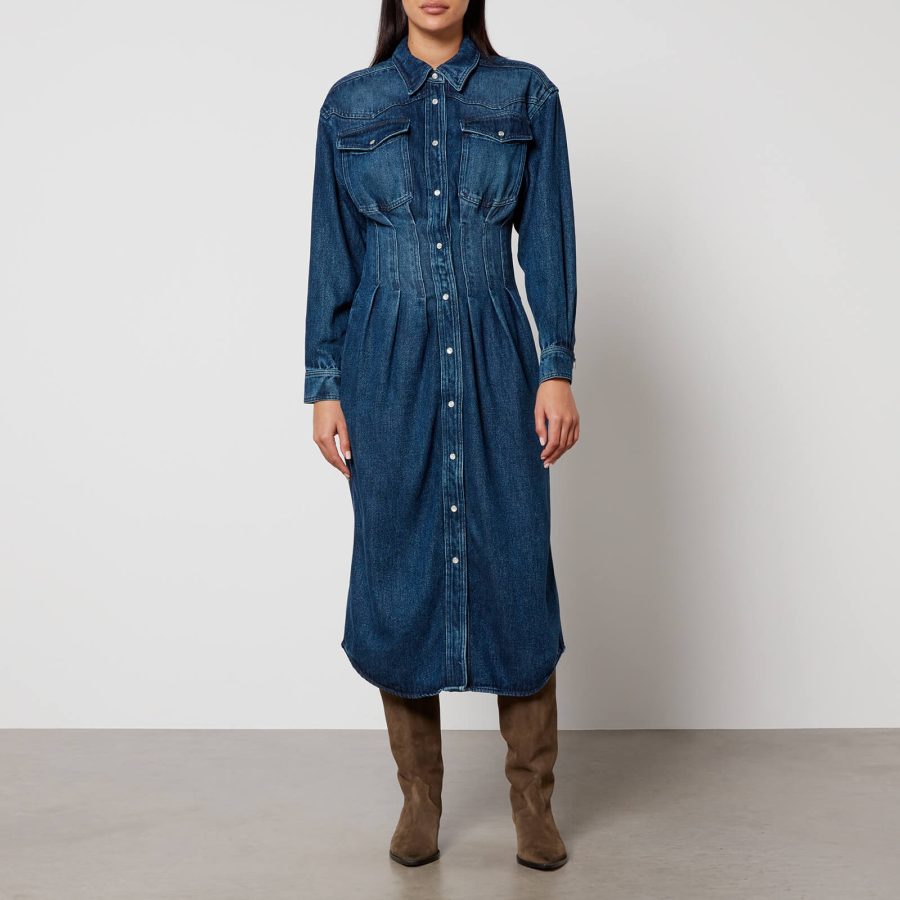 Marant Etoile Tomia Denim Midi Dress - FR 34/UK 6