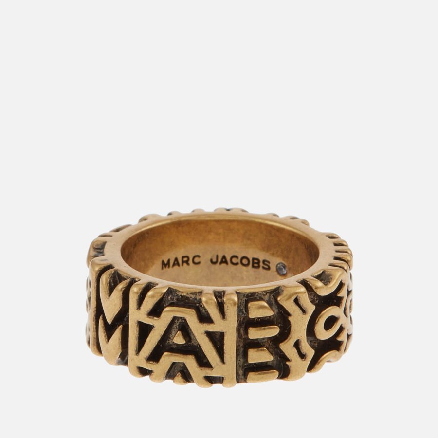 Marc Jacobs Monogram Engraved Gold-Tone Ring - 7