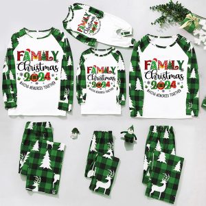 Matching Family Christmas Pajamas Adult's Kid's Polyester Christmas Pattern Top Pants