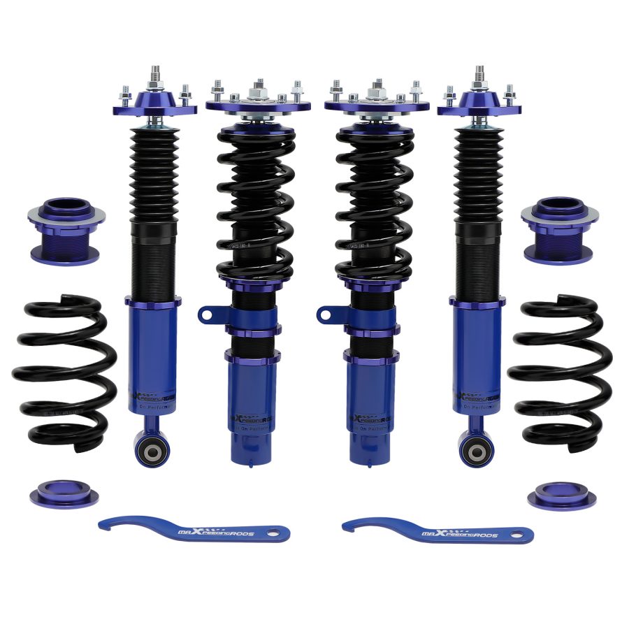 Maxpeedingrods Shock Absorbers Height Adjustble Coilovers Kit compatible for BMW E46 3 Series 1998-2005 lowering kit