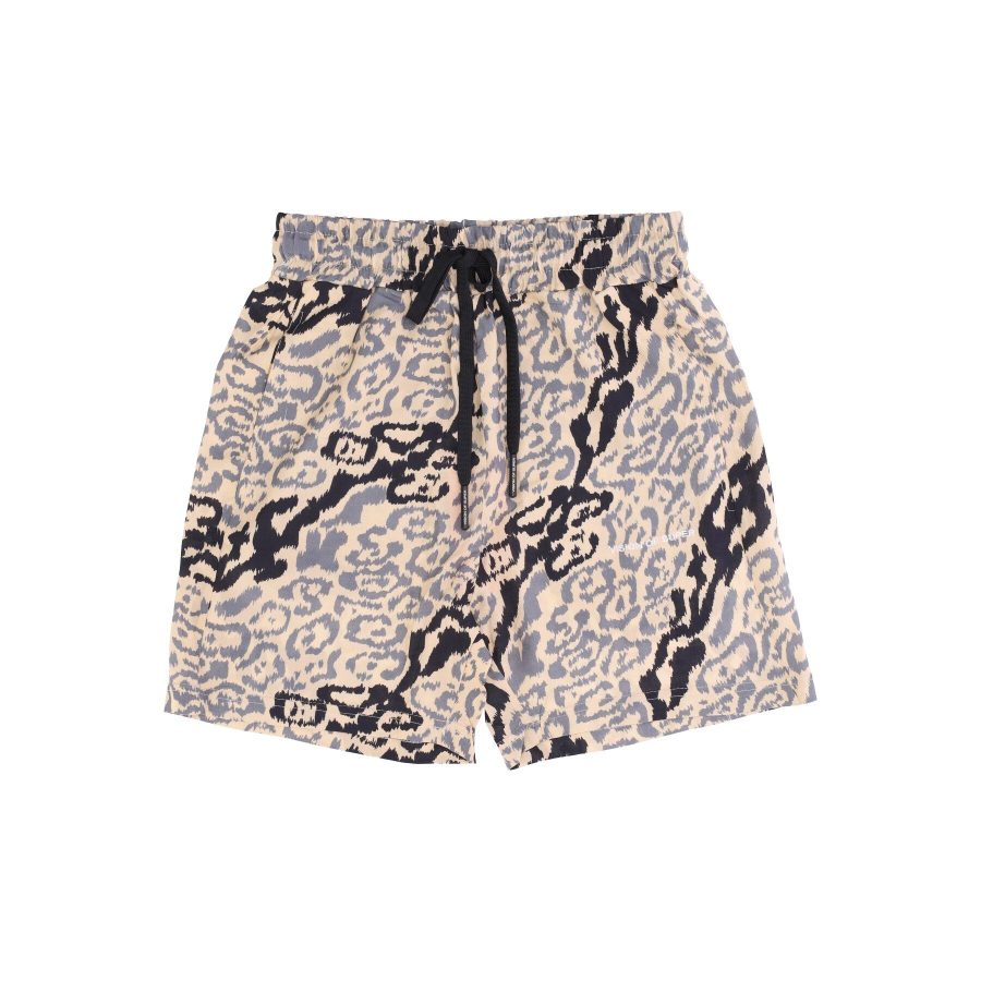 Men's Allover Leopard Shorts Beige