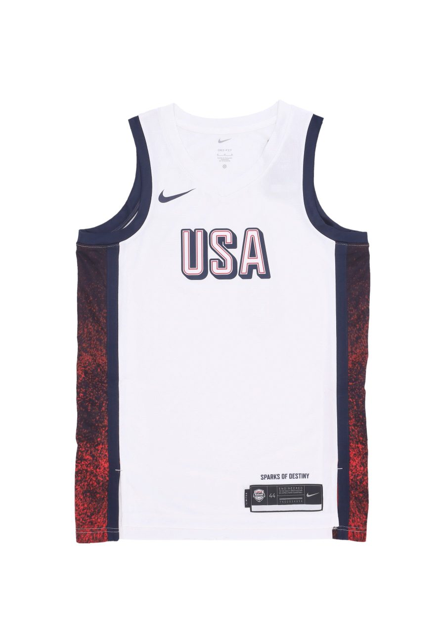 Men's Basketball Tank Top Limited Home Basketball Jersey Team USA White/sport Red/obsidian