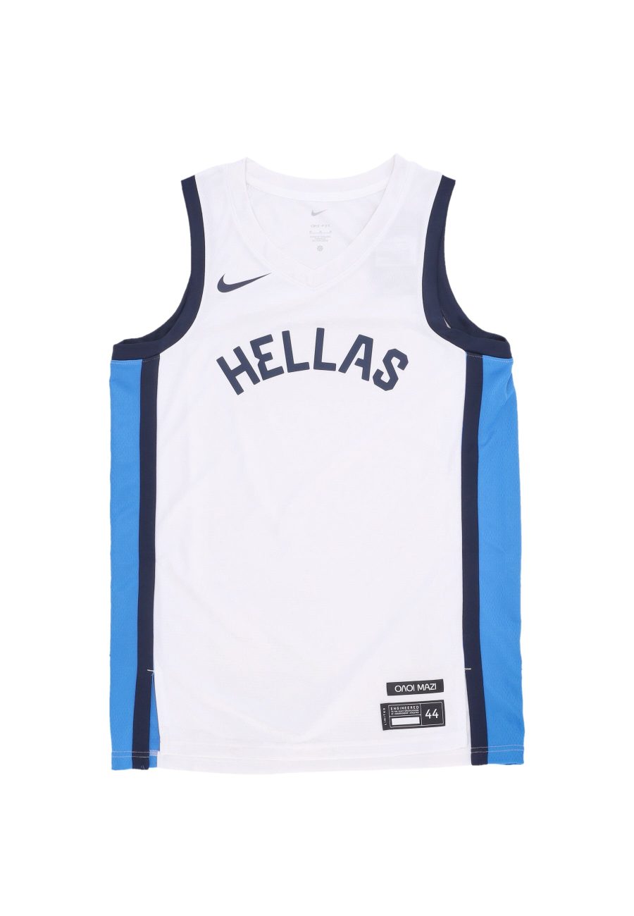 Men's Basketball Tank Top Limited Home Jersey Team Greece White/lt Photo Blue