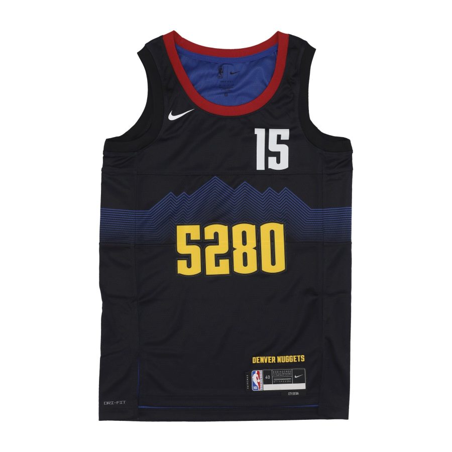 Men's Basketball Tank Top Nba City Edition 2023/24 Swingman Jersey No 15 Nikola Jokic Dennug Black