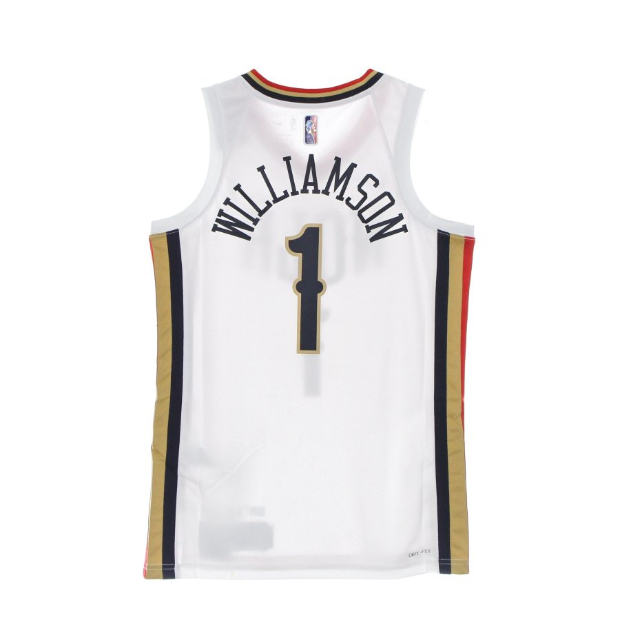 Men's Basketball Tank Top Nba Dri Fit Swingman Jersey City Edition 21 No 1 Zion Williamson Neopel White/club Gold