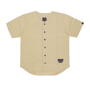 Men's Buttoned Jacket Baseball Shirt Sand