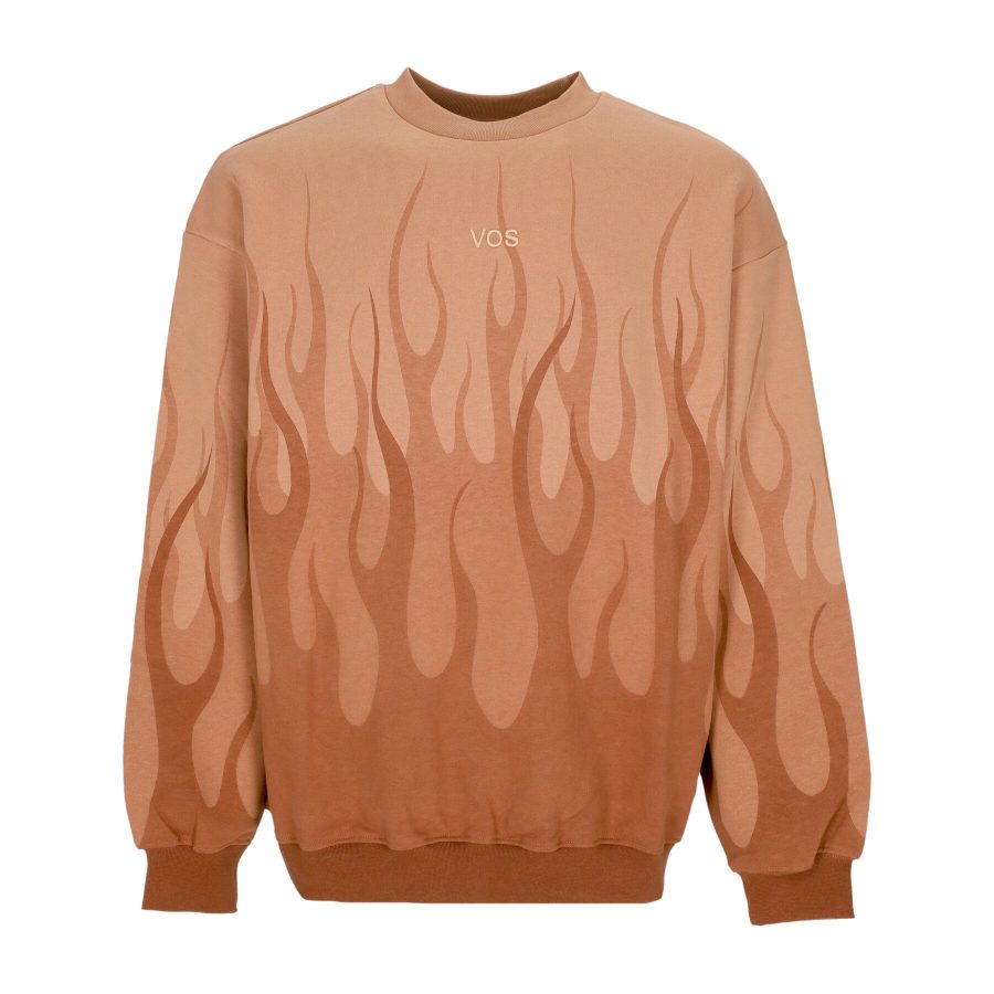 Men's Lightweight Crewneck Sweatshirt Double Flames Crewneck Terracotta