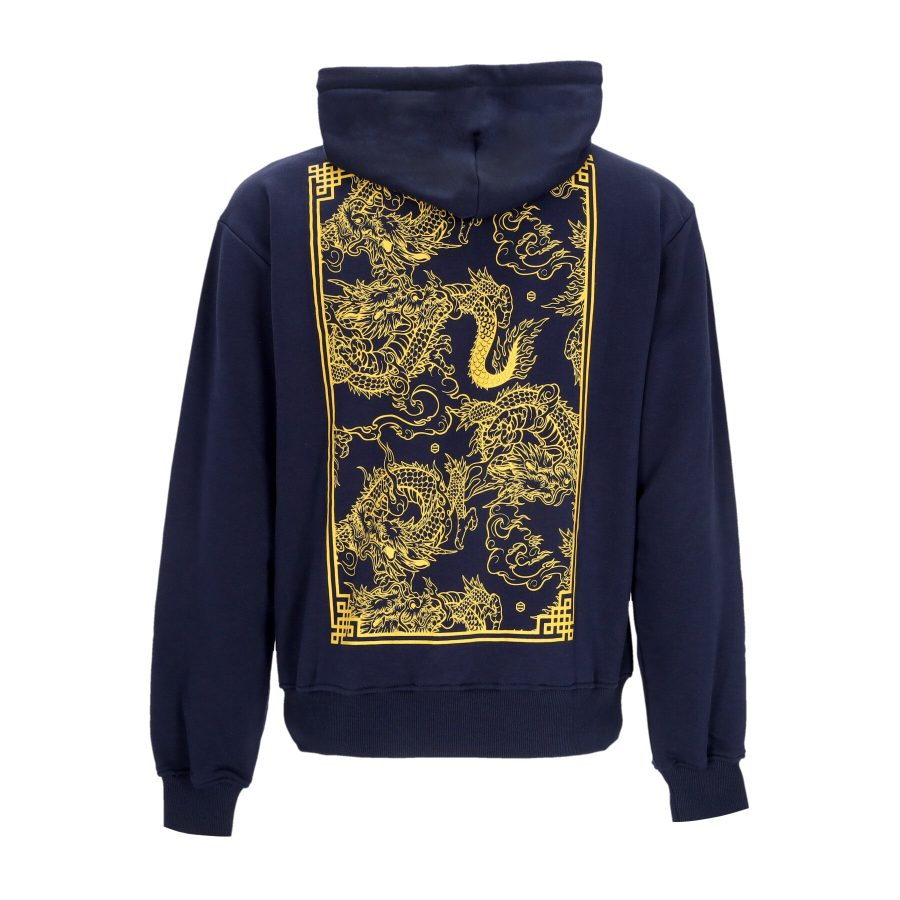 Men's Lightweight Hooded Sweatshirt Chinese Dragon Hoodie Navy