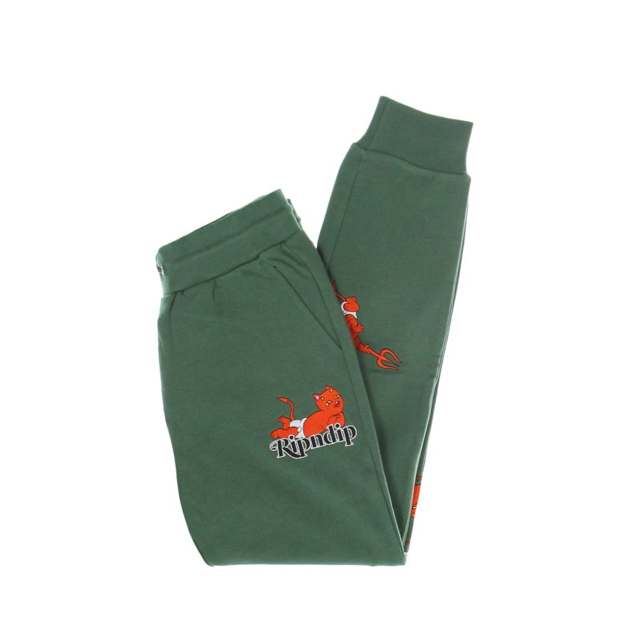 Men's Lightweight Tracksuit Pants Devil Babies Sweat Pants Dark Sage