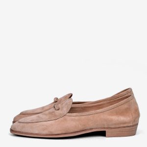 Men's Loafers Suede Round Toe Leather Slip On Retro Penny Causal Shoes