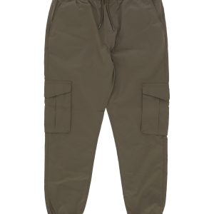 Men's Long Nylon Cargo Jogger Pants Dark Olive