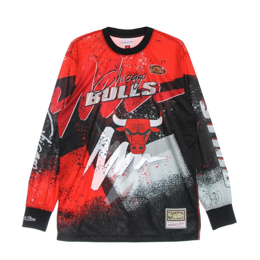 Men's Long Sleeve T-Shirt Nba Hyper Hoops Moto L/s Hardwood Classics Chibul Red