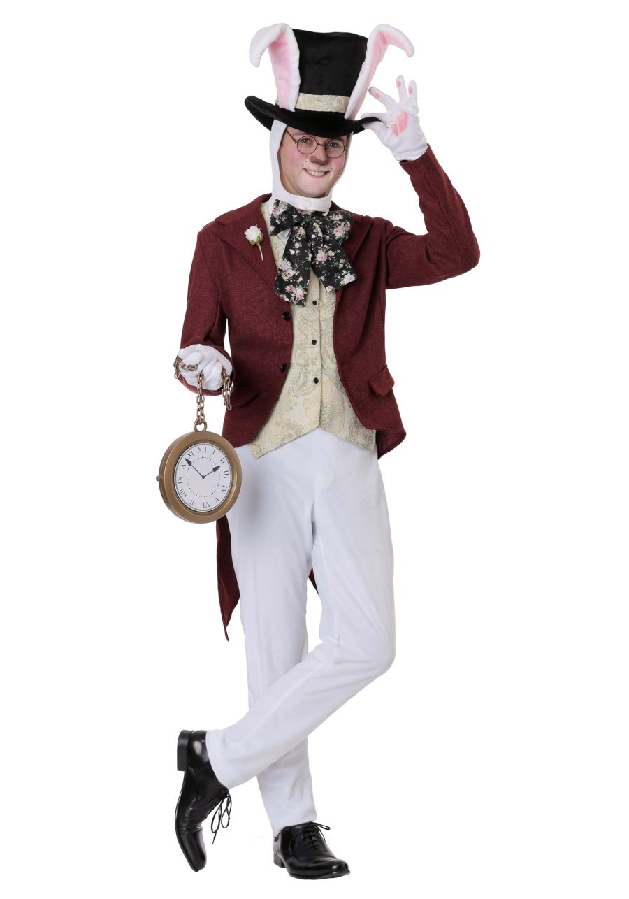 Men's Plus Size Fancy White Rabbit Costume