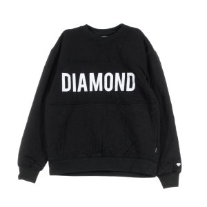 Men's Quilted Crewneck Sweatshirt Black