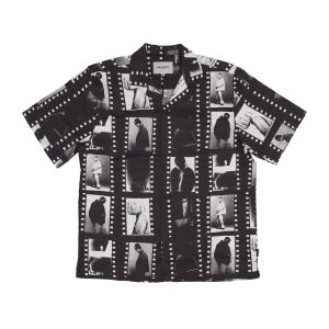 Men's Short Sleeve Shirt Photo Strip Shirt Photo Strip Print/black/white