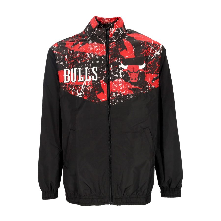 Men's Tracksuit Jacket Nba All Over Print Panel Track Jacket Chibul Black/front Door Red