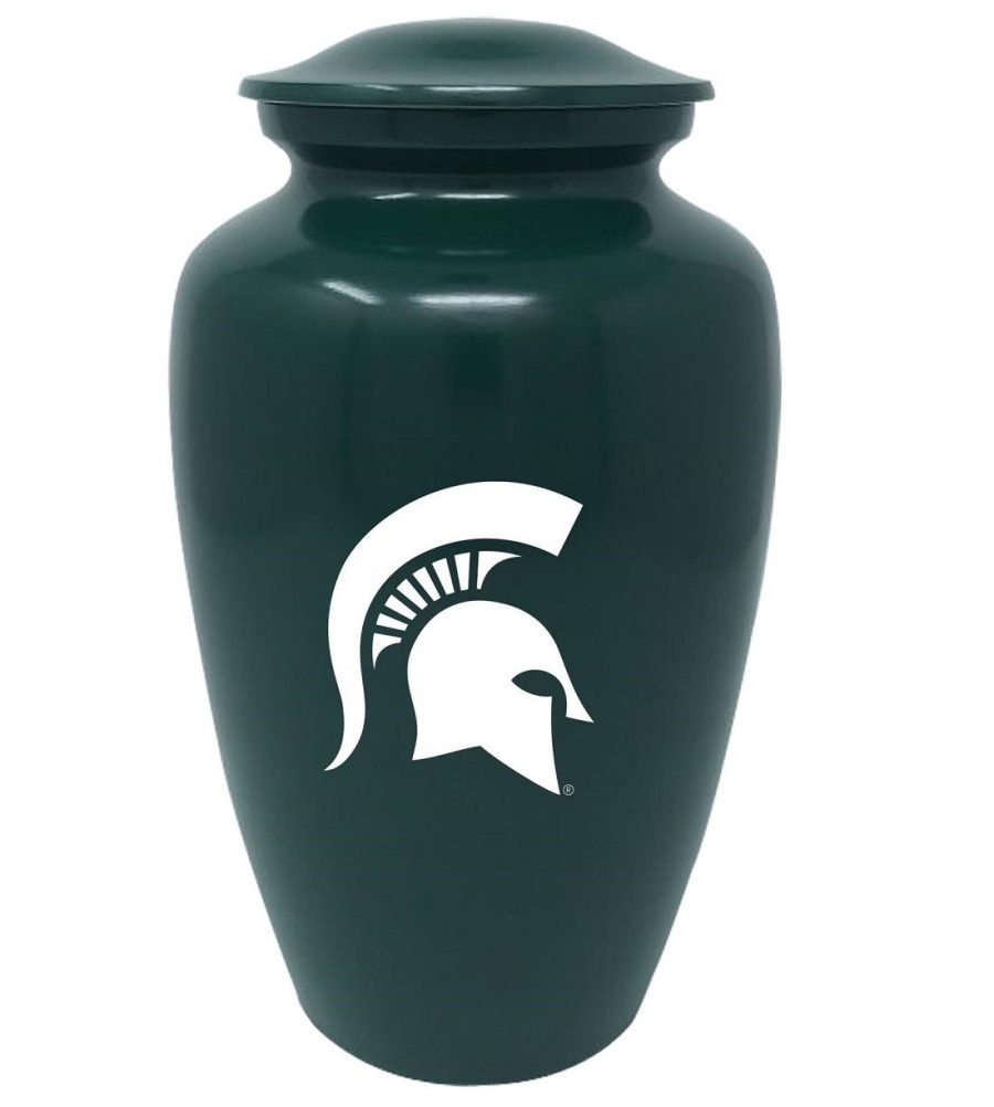 Michigan State Spartans Football Cremation Urn - Green