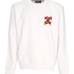 Mickey 5tate Men's Lightweight Crewneck Sweatshirt White