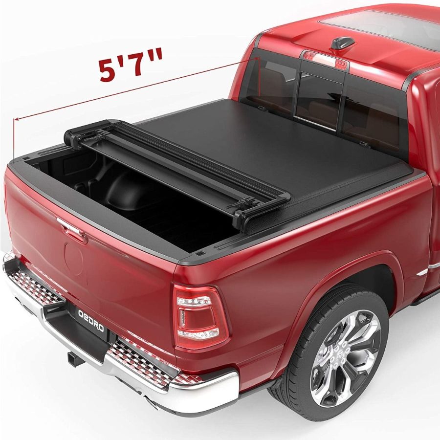 OEDRO? 5.6ft Quad Fold Tonneau Cover for 2009-2021 Dodge Ram 1500; 2019-2022 Ram 1500 Classic