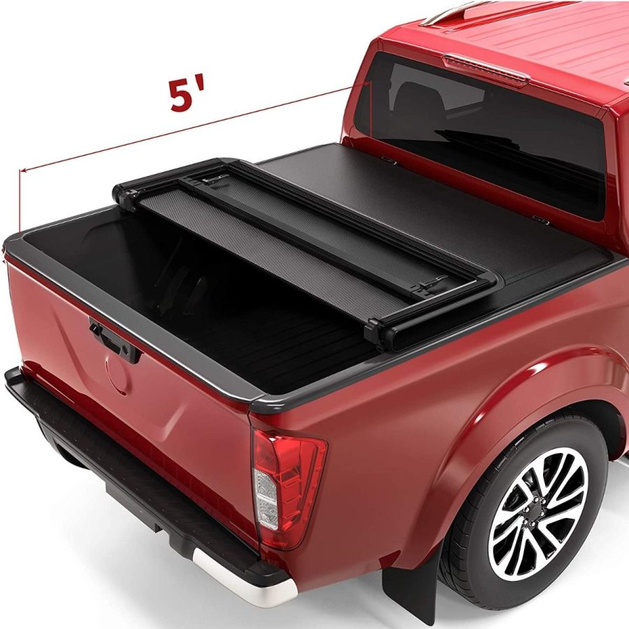 OEDRO? 5ft Soft Tri-Fold Tonneau Cover for 2005-2022 Nissan Frontier (for Models w/or w/o Utili-Track System)