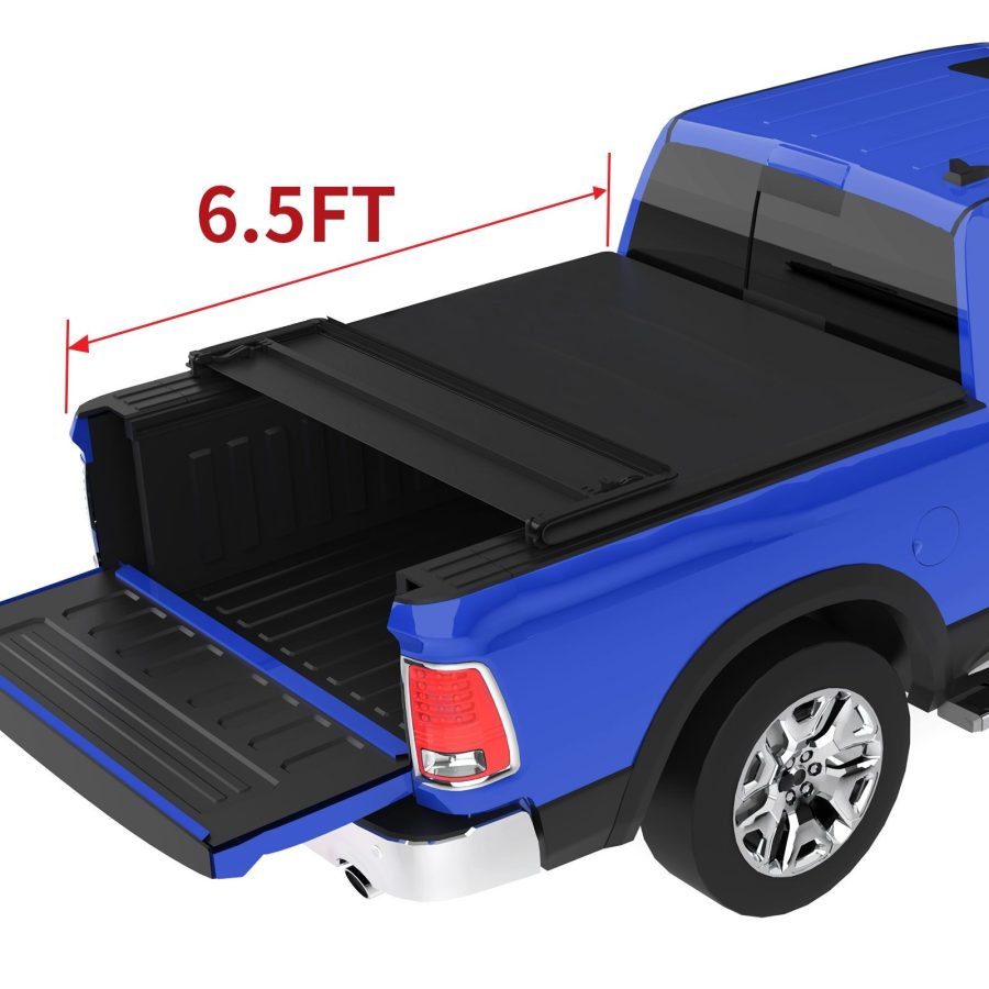 OEDRO? 6.5ft Soft Quad-Fold Tonneau Cover for 14-18 Chevy Silverado/GMC Sierra 1500,15-19 Chevy Silverado/GMC Sierra 2500/3500 HD