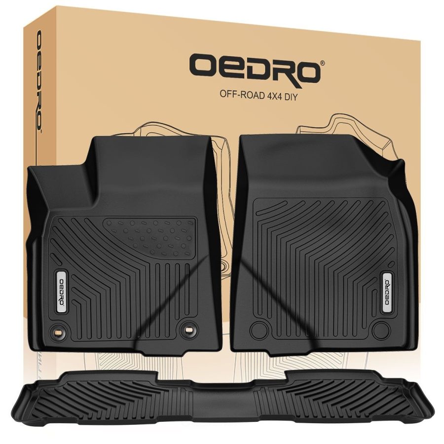 OEDRO? Floor Mats for 2014-2019 Toyota Highlander, Unique Black TPE All-Weather Guard Full Set Liners