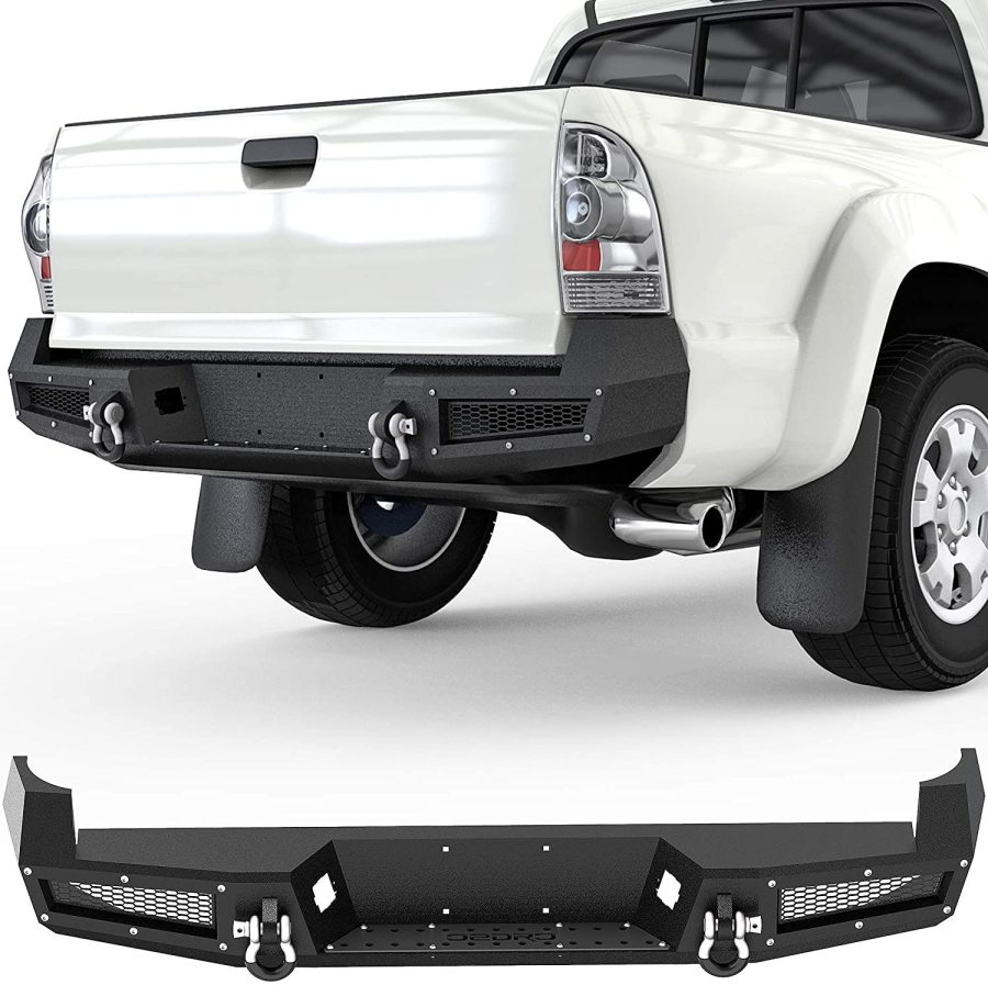 OEDRO Steel Rear Step Bumper for Toyota Tacoma 2005-2015 2nd Gen with D-ring Shackles