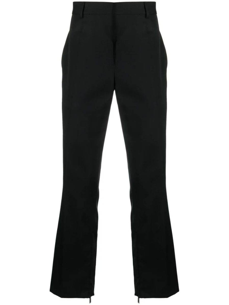 OFF-WHITE OW Embroidered Wool Pants Black