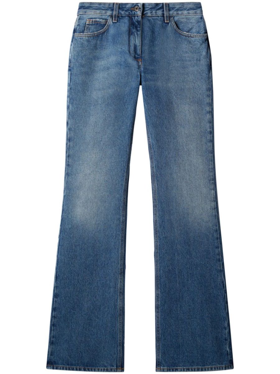 OFF-WHITE WOMEN Slim Flared 5 Pocket Arrows Jeans Blue