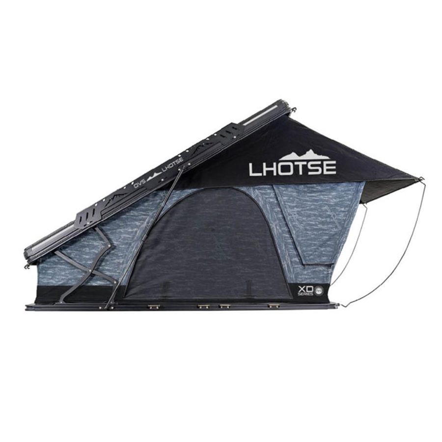 OVERLAND 18589902 XD Lohtse Clamshell Aluminum Hard Shell Roof Top Tent,2 Person, Grey Body & Black Rainfly with Black Out Technology