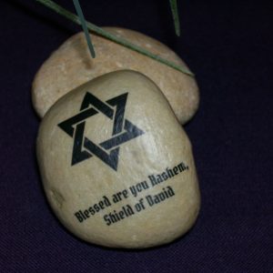 One Medium sized Hebrew Judaic Jewish Stone Rock The Star of David Blessed are y