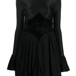 PACO RABANNE WOMEN Panelled Flare Dress Black