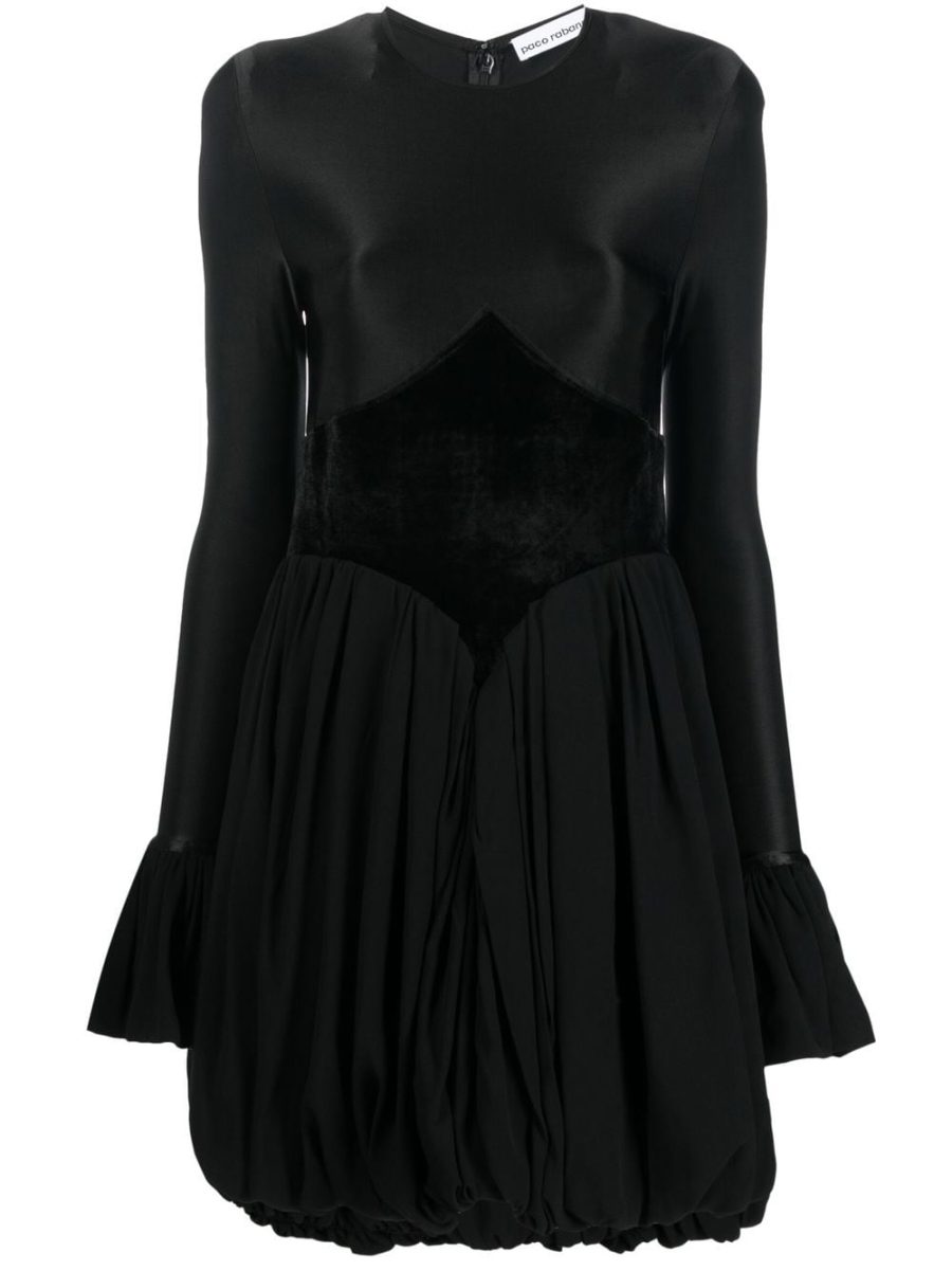 PACO RABANNE WOMEN Panelled Flare Dress Black