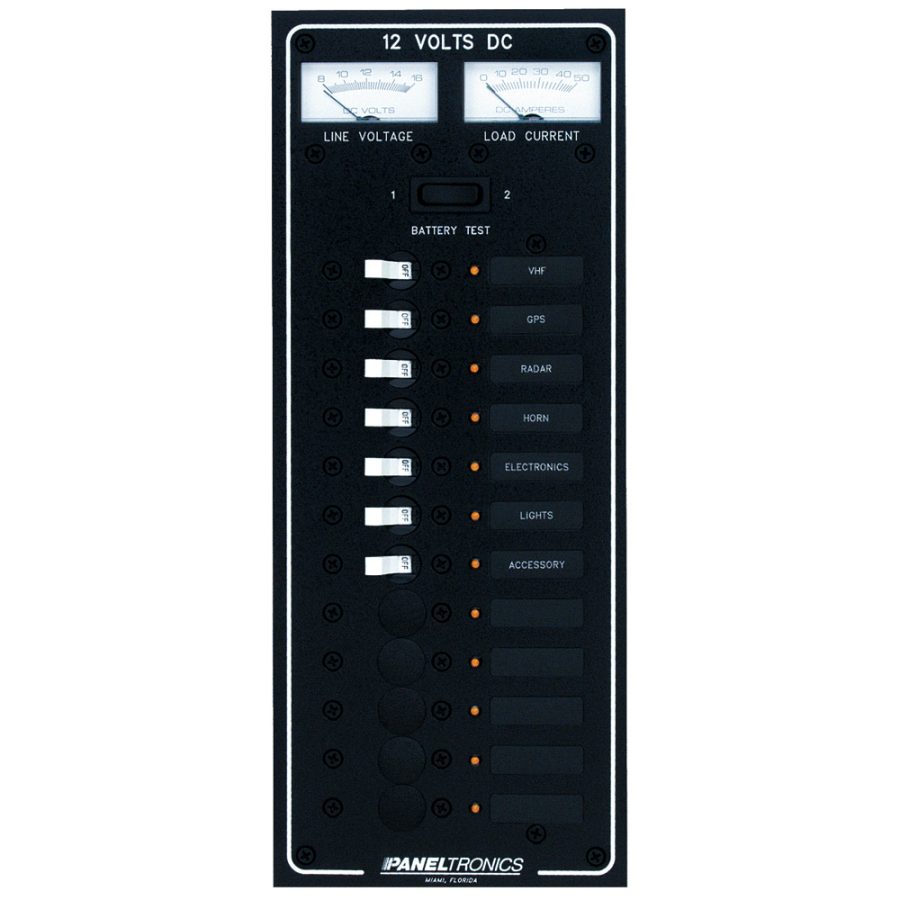 PANELTRONICS 9972220B STANDARD DC 12 POSITION BREAKER PANEL WITH LEDS