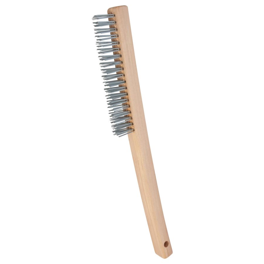 PERFORM TOOL W1152 Solid Wood Handle with Steel Bristles for Quick and Easy Cleaning of Rust, Paint, Dirt, and More