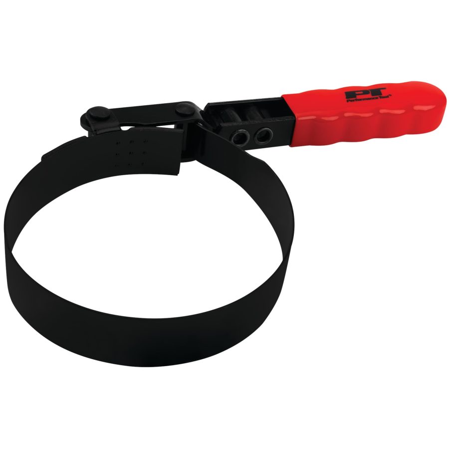 PERFORM TOOL W54048 Swivel Handle Oil Filter Wrench for 4 to 4 3/8-Inch Filters with Studded Band and Vinyl Grip Handle