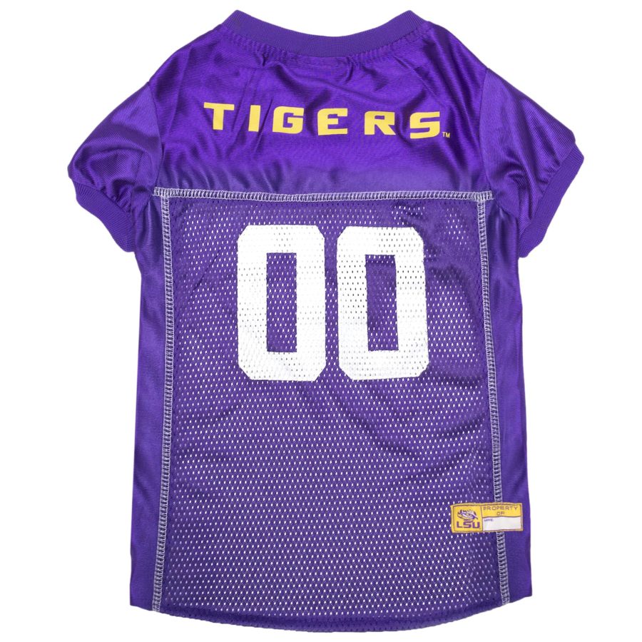 PETS FIRST LSU-4006-XL NCAA College Louisiana State University LSU Tigers Mesh Jersey for DOGS & CATS, Size X-Large, Licensed Dog Jersey with your Favorite Football/Basketball College Team