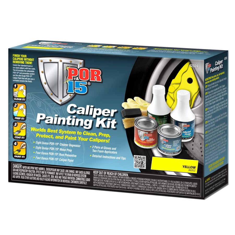 POR 15 42939 Caliper Painting Kit, Clean, Prep and Paint Brake Calipers, Yellow