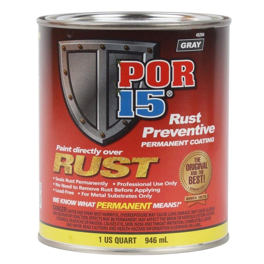 POR 15 45204 Rust Preventive Coating, Stop Rust and Corrosion Permanently, Anti-rust, Non-porous Protective Barrier, 32 Fluid Ounces, Gray