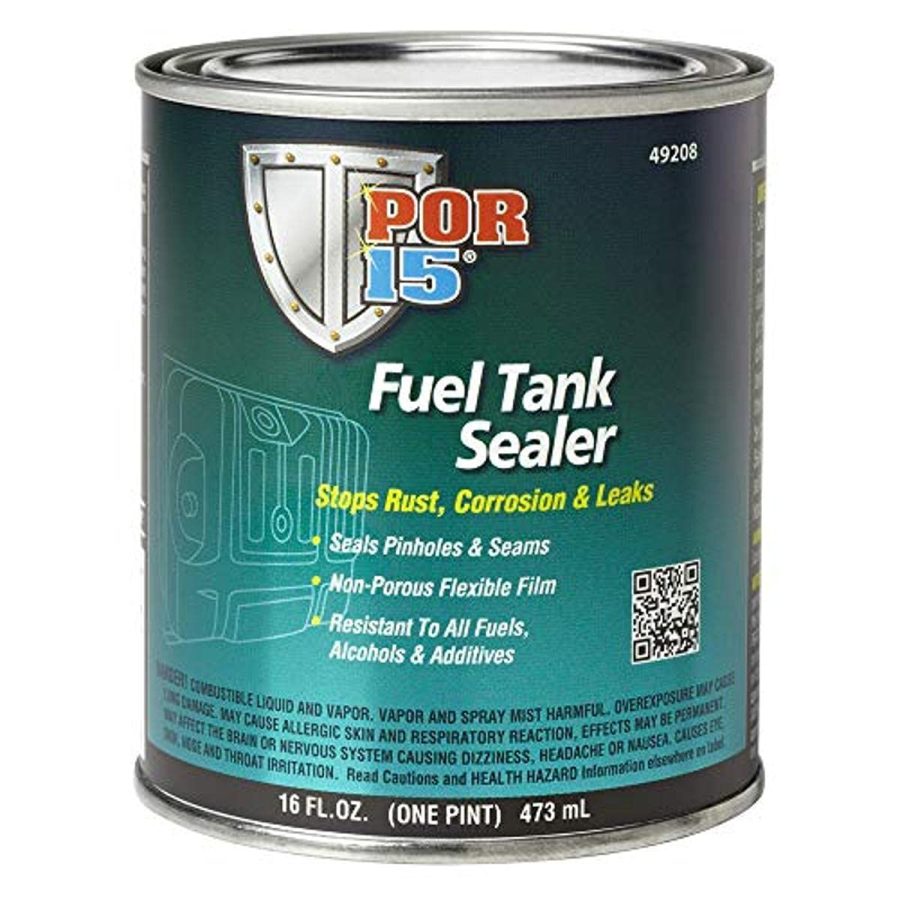 POR 15 49208 Fuel Tank Sealer, Stops Rust, Corrosion and Leaks, Seals Pinholes and Seams, Non-Porous, Flexible Film, 16 Ounces