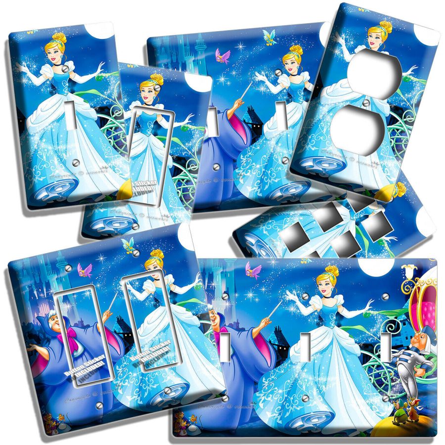 PRINCES CINDERELLA FAIRY LIGHT SWITCH OUTLET PLATE ROOM GIRLS BEDROOM ROOM DECOR