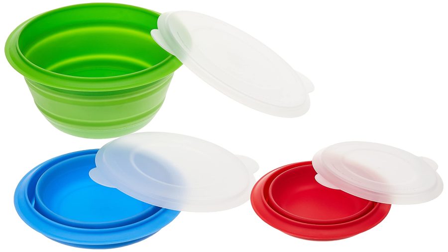 PROGRESSIVE CB-20 Storage Bowls with Lids, Set of 3, teal, green and red