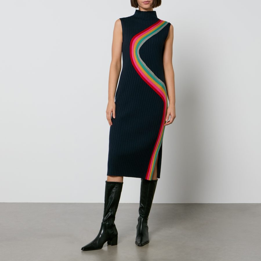 PS Paul Smith Swirl Wool and Cotton-Blend Dress - M