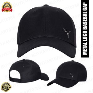 PUMA ORIGINAL CAP METAL CAT LOGO BASEBALL CAP SPORT CAP GOLF CAP UNISEX BLACK