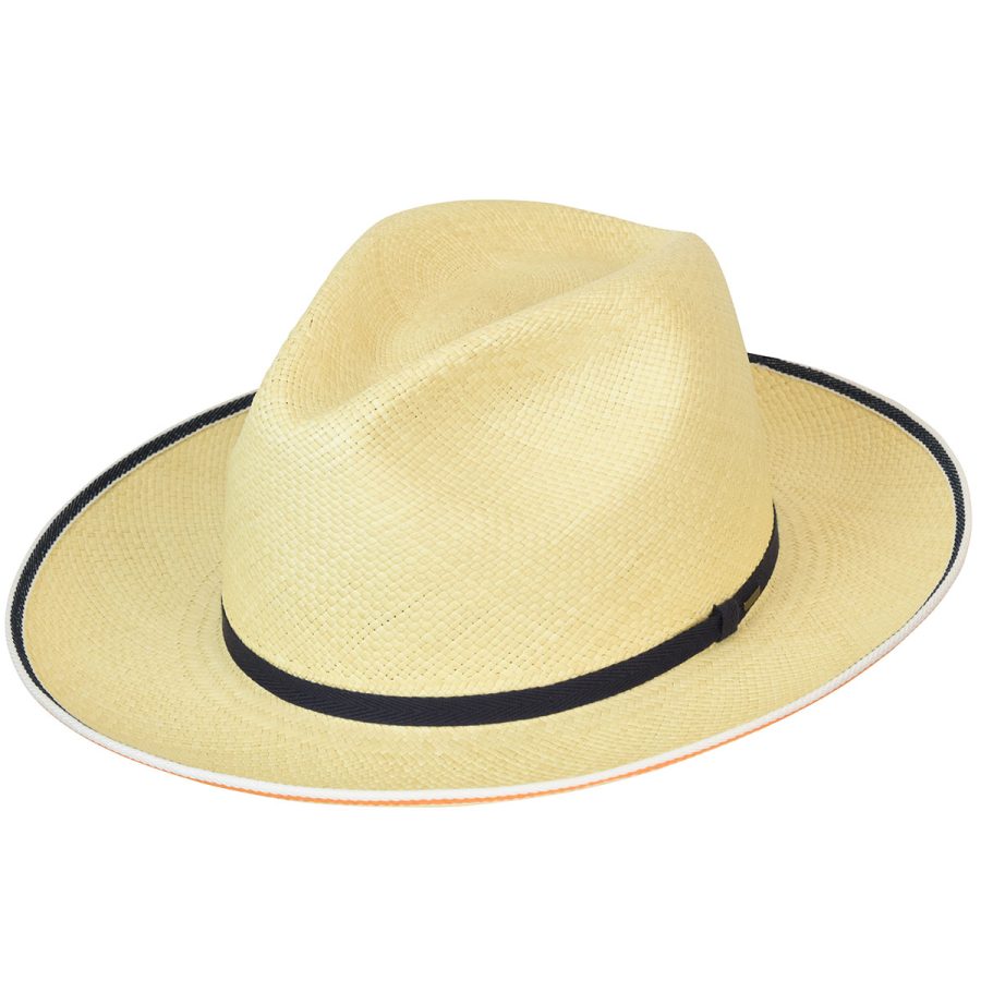 Parson Panama Fedora - Natural/Navy/S