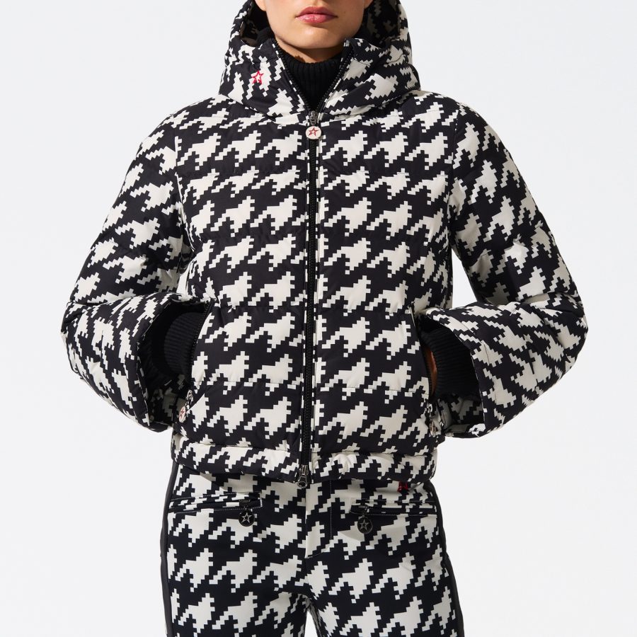 Perfect Moment Women's Polar Flare Ski Jacket Ii - Houndstooth - Black/Snow White - XL