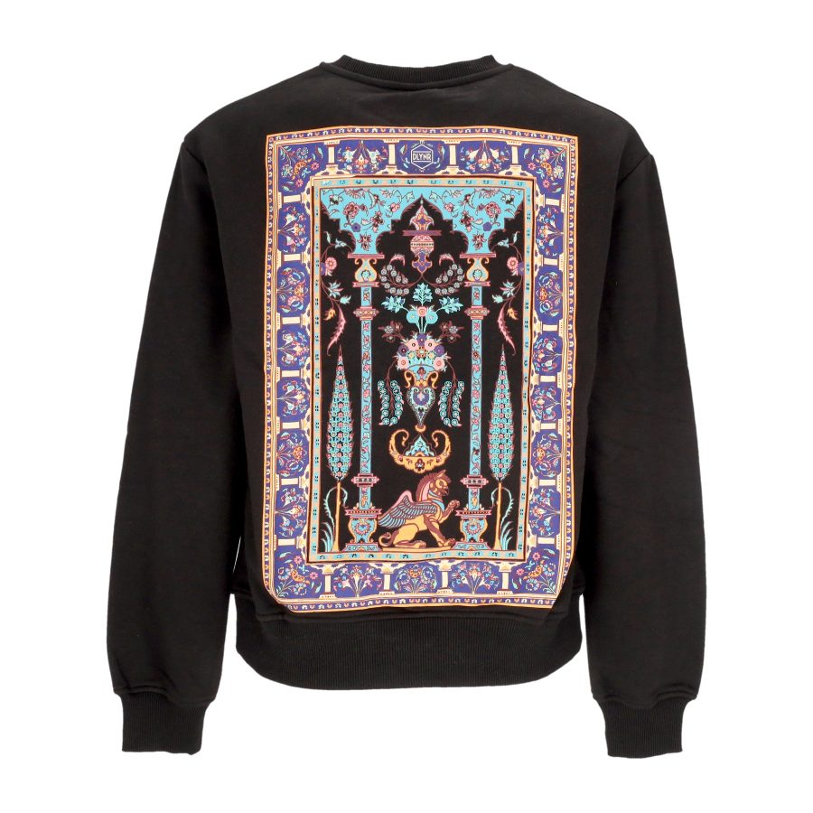 Persian Rug Crewneck Men's Lightweight Crewneck Sweatshirt Black