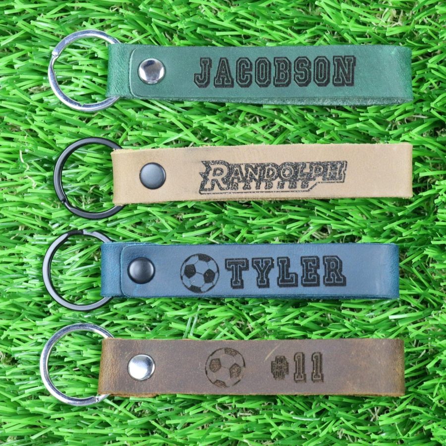 Personalized Slim Soccer Keychain